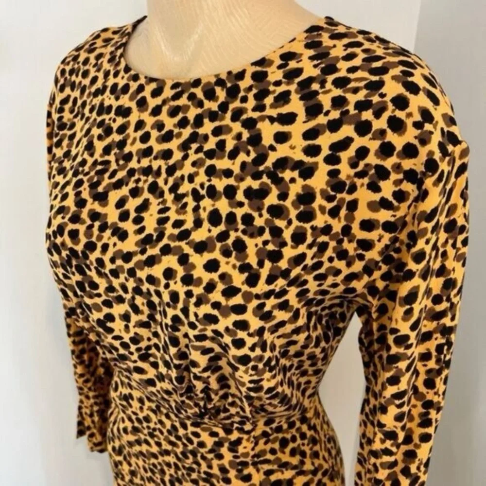 Stockholm Atelier Other Stories Womens 2 Cheetah Yellow Black Bodycon Dress - Picture 7 of 16